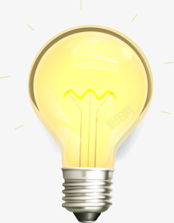 灯泡黄色装饰发光矢量图素材