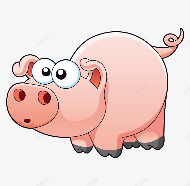 卡通手绘可爱胖胖小猪矢量图ai免抠素材_88icon https://88icon.com 卡通的小猪 可爱的小猪 手绘的小猪 矢量的动物 胖胖的小猪 矢量图