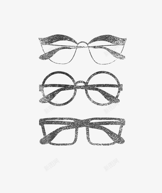 卡通眼镜框png免抠素材_88icon https://88icon.com 圆框眼镜 时尚 眼镜框 配饰 黑白