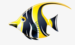 黄色条纹热带鱼素材
