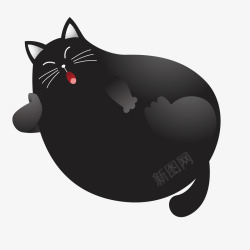 睡懒觉黑色猫咪高清图片