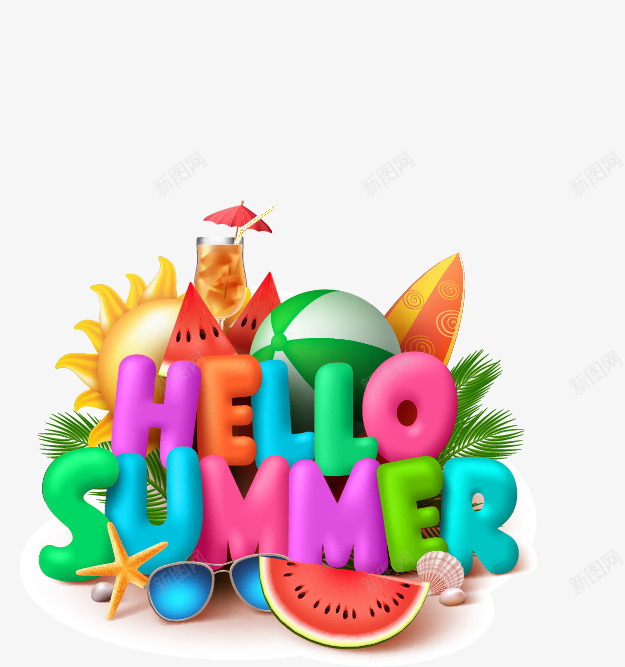 HELLOSUMMERpng免抠素材_88icon https://88icon.com HELLO PPT SUMMER 夏日 夏日主题 涂鸦 清爽夏日