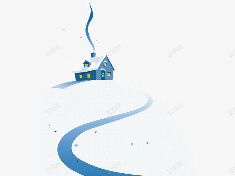 手绘雪地小屋png免抠素材_88icon https://88icon.com 小屋 白雪 雪地 雪地小屋