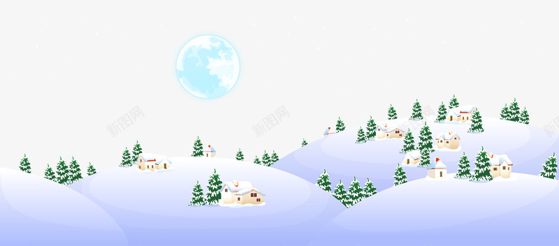 卡通雪背景png免抠素材_88icon https://88icon.com 卡通 背景装饰 雪地 雪屋顶