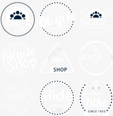 自行车自行车徽章矢量图图标图标