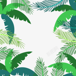 绿色棕榈树框架矢量图素材