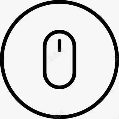 薄的圆形按钮鼠标轮廓图标图标
