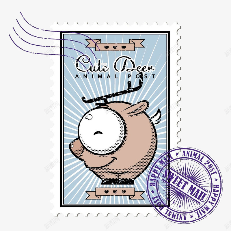 邮票小猪矢量图eps免抠素材_88icon https://88icon.com 卡通 印戳 小猪 邮票 矢量图
