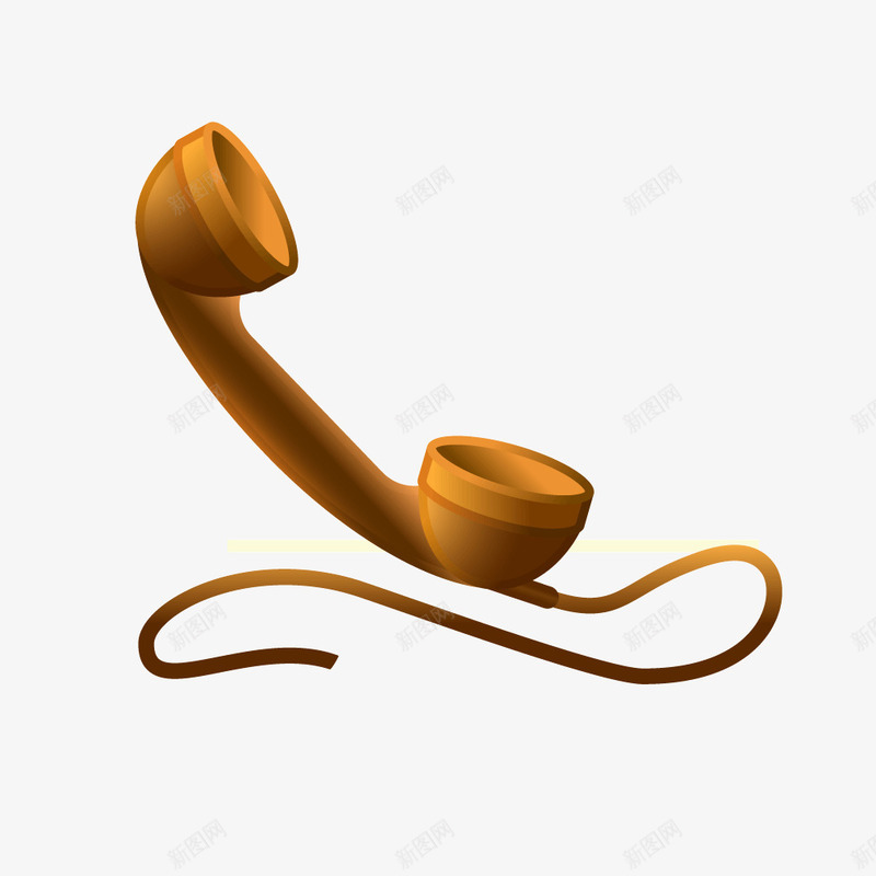 黄色古典电话话筒矢量图ai免抠素材_88icon https://88icon.com 古典 电话 电话话筒 话筒 黄色 矢量图