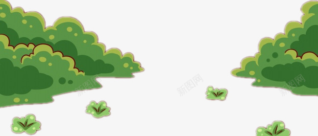 卡通绿色植物png免抠素材_88icon https://88icon.com 卡通 树丛 植物 绿色 草