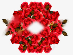 红色手绘玫瑰造型装饰素材