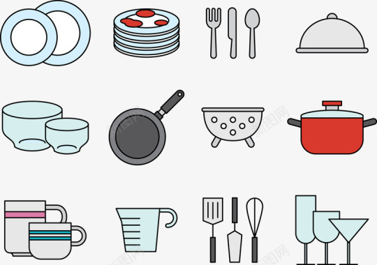 餐具器皿厨具用品图标图标