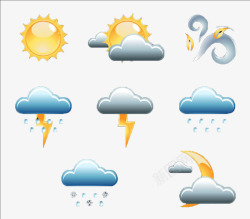 天气预报图版的天气预报图图标高清图片