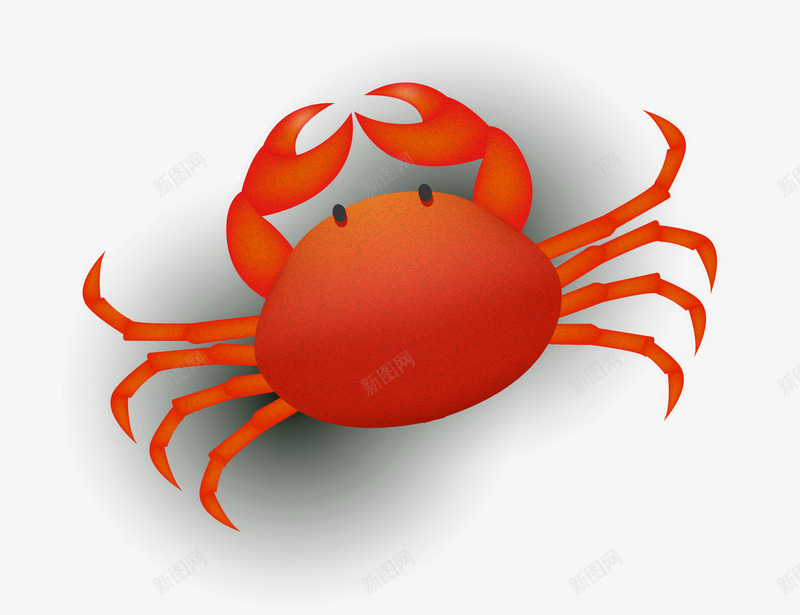 橙色卡通螃蟹png免抠素材_88icon https://88icon.com 动物 卡通 大海 橙色 海洋 螃蟹 装饰图案
