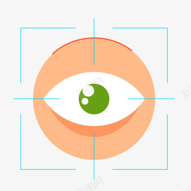 眼球科技游戏眼球靶标元素矢量图图标图标