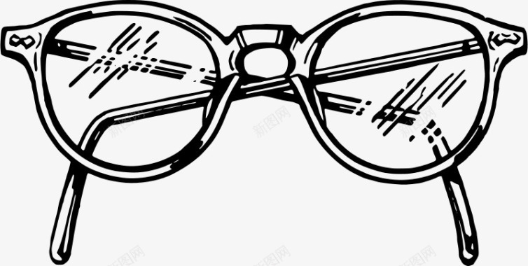 简约卡通手绘的眼镜图标图标
