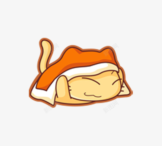 盖被子的猫咪png免抠素材_88icon https://88icon.com 卡通动物 卡通猫咪 卡通被子 暖和 白色 黄色