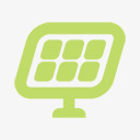 太阳能太阳能能量简单的绿色图标图标