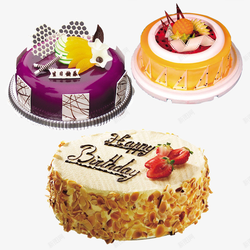 三个蛋糕png免抠素材_88icon https://88icon.com 三个蛋糕 甜品 生日蛋糕 糕点