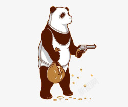 简约熊猫妈妈手枪素材