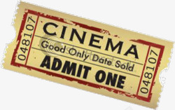 一张复古分割的电影票素材