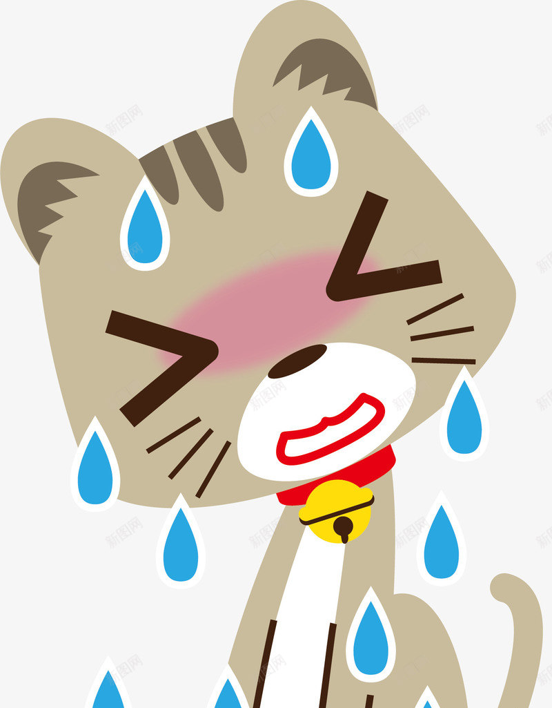 猫咪矢量图ai免抠素材_88icon https://88icon.com 卡通手绘 太阳 太阳下汗如雨下 彩绘 流汗 热 猫咪 矢量图 装饰图案