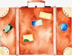 橘色行李箱橘色贴布行李箱高清图片