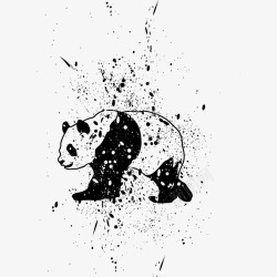 手绘的大熊猫素材