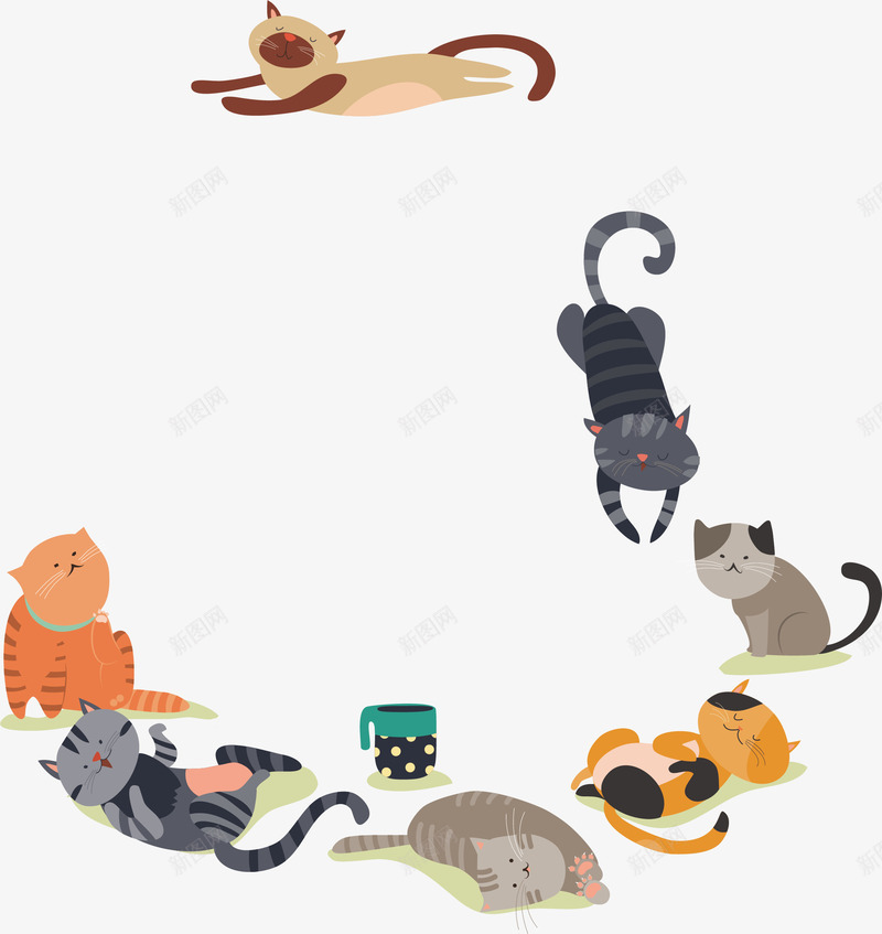 玩耍的猫咪矢量图ai免抠素材_88icon https://88icon.com 卡通 卡通猫咪 可爱 可爱猫咪 宠物 猫咪 矢量图