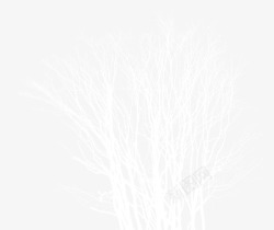 白色创意合成效果树木造型素材