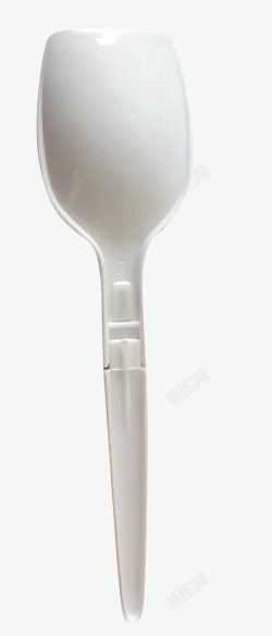 白色扁口塑料勺子素材
