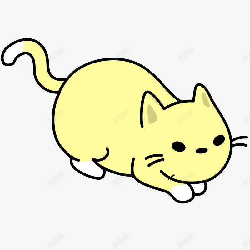 黄色趴着的猫咪png免抠素材_88icon https://88icon.com 动物 宠物 猫咪 装饰