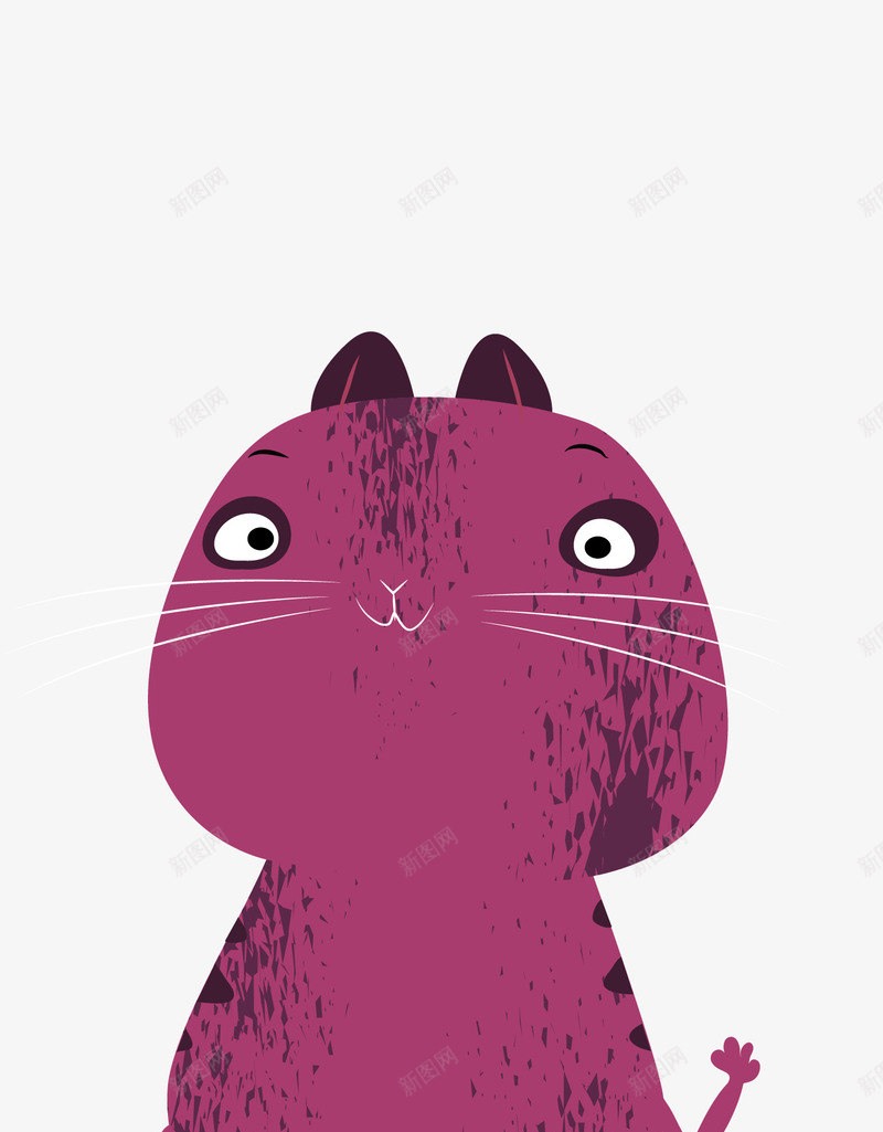 紫色大脸猫png免抠素材_88icon https://88icon.com 卡通礼貌 大脸猫 打招呼的猫 猫咪 矢量素材 紫色