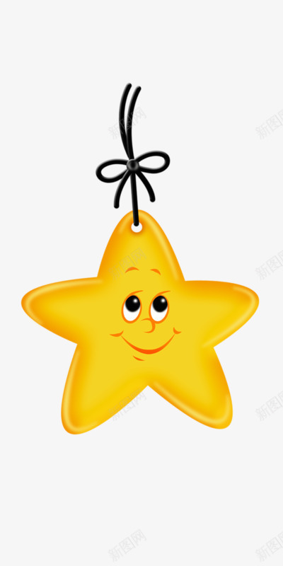 一颗小星星png免抠素材_88icon https://88icon.com 卡通 可爱 小星星 手绘 绳子 黄色