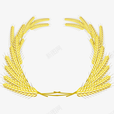 金麦麦穗徽章图标图标