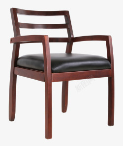 黑色坐垫设计红木材质靠背办公椅高清图片