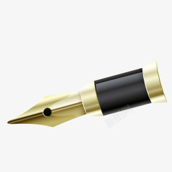 金色钢笔笔尖矢量图素材