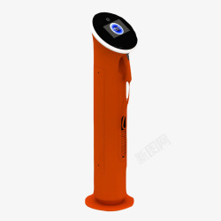 小型橘色电动车充电桩素材