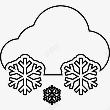 雪天气行程概述雪云薄的轮廓图标图标