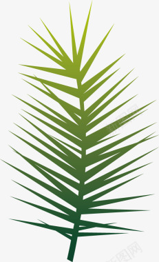 创意绿色树枝绿色植物针叶创意图标矢量图图标