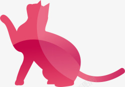 卡通创意粉色猫咪装饰画素材