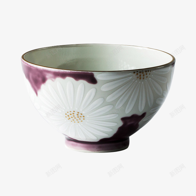 紫色小雏菊陶瓷碗png免抠素材_88icon https://88icon.com daisy 器皿 植物 白色 紫色 陶艺 雏菊 餐具