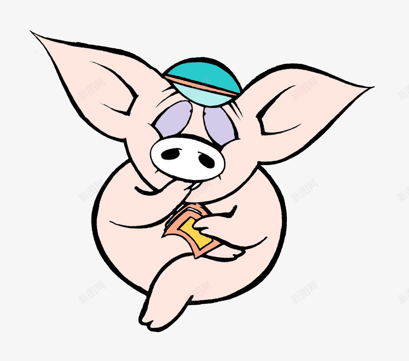 数钱的小猪png免抠素材_88icon https://88icon.com 卡通 小猪 手绘 数钱 粉色