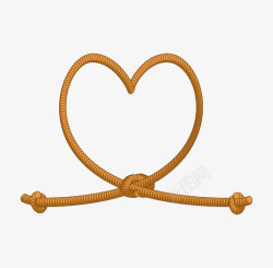 心形绳结心形手绘绳子高清图片