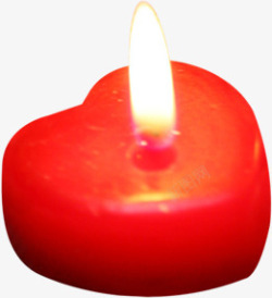 点亮的红色心型蜡烛素材