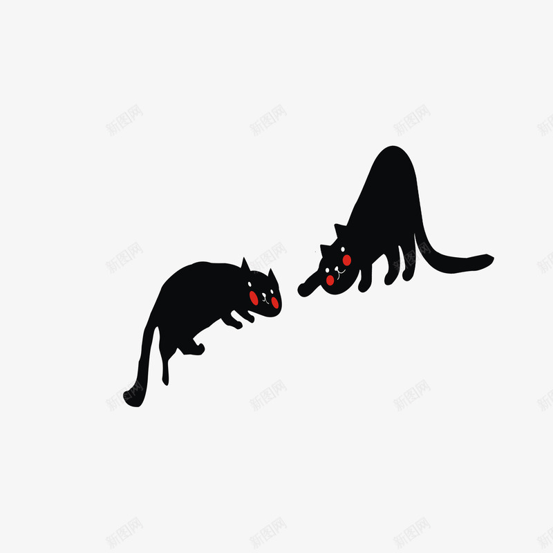 猫咪png免抠素材_88icon https://88icon.com 对望 猫咪 黑猫