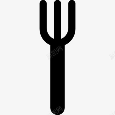 叉黑色剪影厨房餐具图标图标