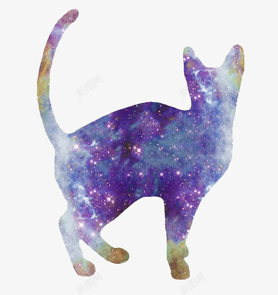 星空猫咪png免抠素材_88icon https://88icon.com 卡通 手绘 星空 漫画 猫咪 蓝色