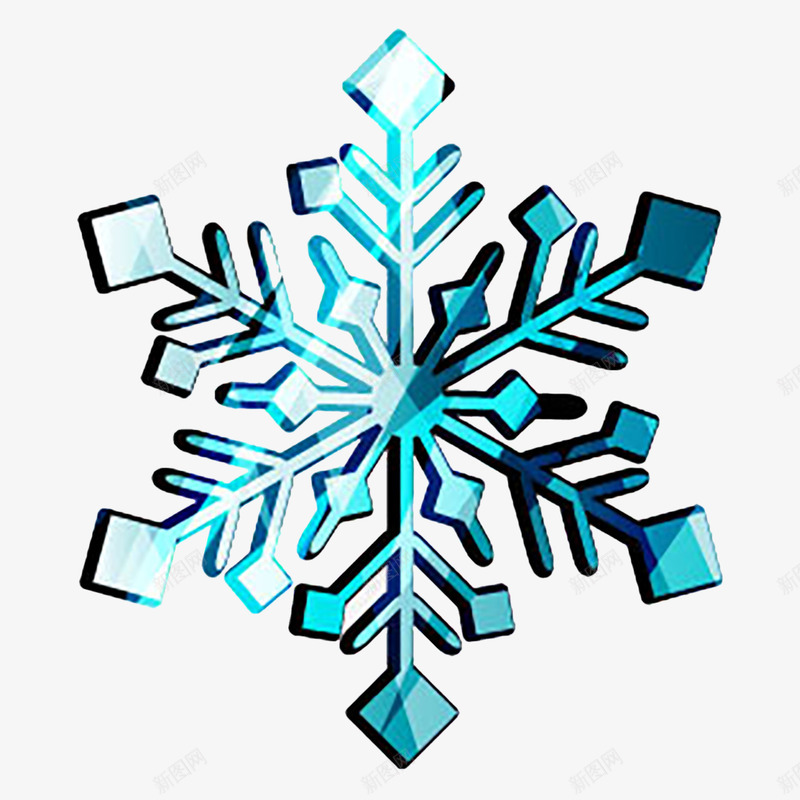 立体方形镜面雪花png免抠素材_88icon https://88icon.com 冬季 方形 立体 镜面 雪花