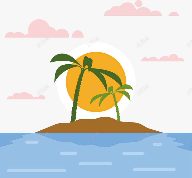 海上看太阳落山png免抠素材_88icon https://88icon.com 大海 大海PNG 海上 看落日 矢量大海 落日 蓝色大海